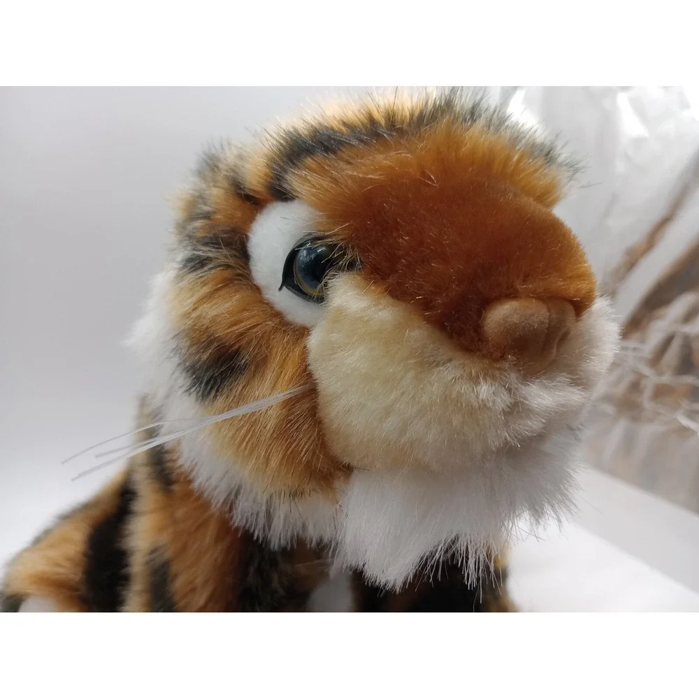 Plush Tiger Stuffed Animal Orange Black Striped Chinese Good Fortune Paw 11 inch